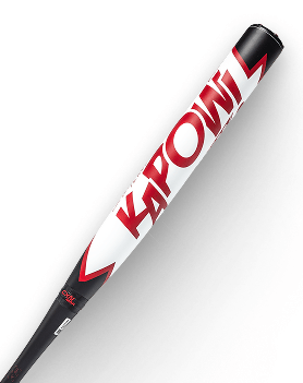 Black, white, and red baseball bat with KAPOW! in red on the barrel.